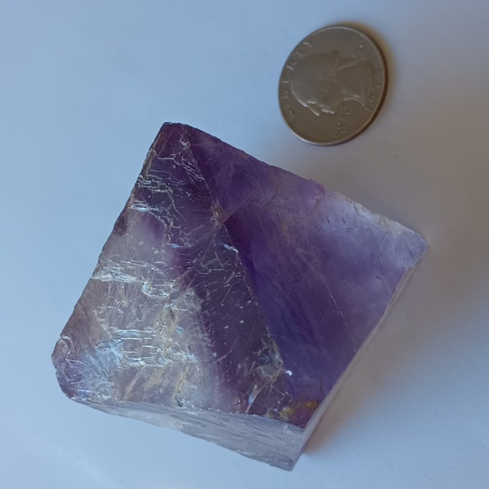 Large purple Fluorite tetrahedron